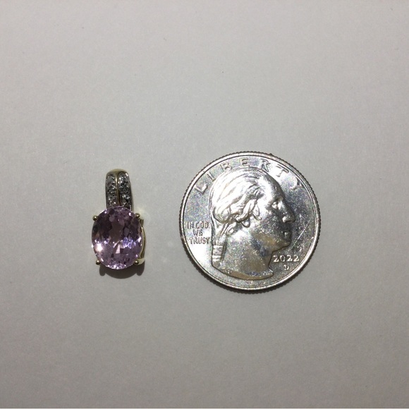 14K Kunzite and Diamond Pendant - Picture 11 of 12